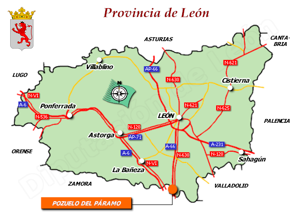Mapa de la provincia de León